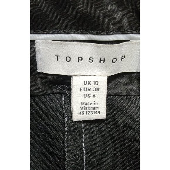 Topshop‎ Womens Silver Gray Bonded Velvet Pants Mid Rise Straight Leg Size 6 - Picture 10 of 14